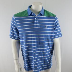 Vineyard Vines Rugby Polo Shirt Mens Medium‎ Blue Green Cotton